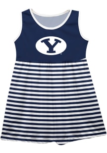 Vive La Fete BYU Cougars Girls Blue Stripes Short Sleeve Dress