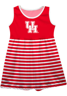 Vive La Fete Houston Cougars Girls Red Stripes Short Sleeve Dress