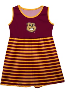 Vive La Fete Minnesota Golden Gophers Girls Maroon Stripes Short Sleeve Dress
