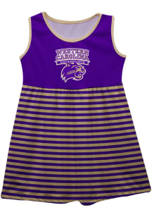 Vive La Fete Western Carolina Girls Purple Stripes Short Sleeve Dress