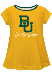 Vive La Fete Baylor Bears Infant Girls Script Blouse Short Sleeve T-Shirt Gold