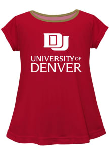 Vive La Fete Denver Pioneers Infant Girls Script Blouse Short Sleeve T-Shirt Maroon