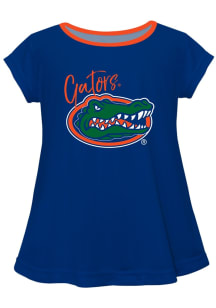Vive La Fete Florida Gators Infant Girls Script Blouse Short Sleeve T-Shirt Blue