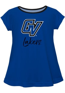 Vive La Fete Grand Valley State Lakers Infant Girls Script Blouse Short Sleeve T-Shirt Blue