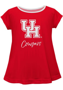 Vive La Fete Houston Cougars Infant Girls Script Blouse Short Sleeve T-Shirt Red