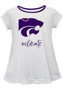 Vive La Fete K-State Wildcats Infant Girls Script Blouse Short Sleeve T-Shirt White