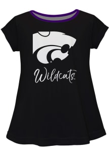 Vive La Fete K-State Wildcats Infant Girls Script Blouse Short Sleeve T-Shirt Black