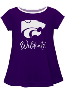 Vive La Fete K-State Wildcats Infant Girls Script Blouse Short Sleeve T-Shirt Purple
