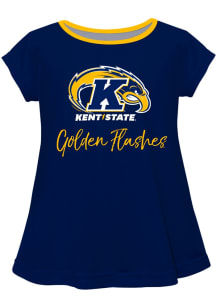 Vive La Fete Kent State Golden Flashes Infant Girls Script Blouse Short Sleeve T-Shirt Blue
