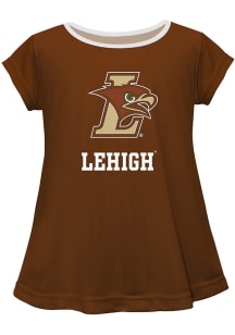 Vive La Fete Lehigh University Infant Girls Script Blouse Short Sleeve T-Shirt Brown