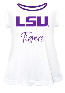 Vive La Fete LSU Tigers Infant Girls Script Blouse Short Sleeve T-Shirt White