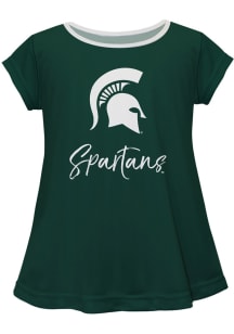 Vive La Fete Michigan State Spartans Infant Girls Script Blouse Short Sleeve T-Shirt Green