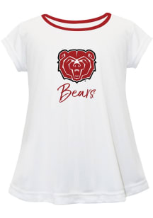 Vive La Fete Missouri State Bears Infant Girls Script Blouse Short Sleeve T-Shirt White