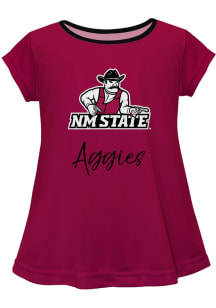 Vive La Fete New Mexico State Aggies Infant Girls Script Blouse Short Sleeve T-Shirt Red
