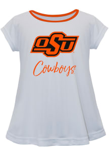 Vive La Fete Oklahoma State Cowboys Infant Girls Script Blouse Short Sleeve T-Shirt White