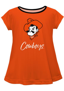Vive La Fete Oklahoma State Cowboys Infant Girls Script Blouse Short Sleeve T-Shirt Orange