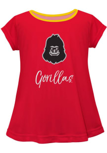 Vive La Fete Pitt State Gorillas Infant Girls Script Blouse Short Sleeve T-Shirt Red