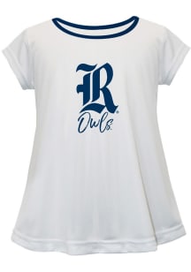 Vive La Fete Rice Owls Infant Girls Script Blouse Short Sleeve T-Shirt White