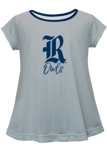 Vive La Fete Rice Owls Infant Girls Script Blouse Short Sleeve T-Shirt Grey