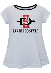 Vive La Fete San Diego State Aztecs Infant Girls Script Blouse Short Sleeve T-Shirt White