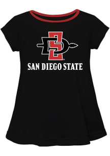 Vive La Fete San Diego State Aztecs Infant Girls Script Blouse Short Sleeve T-Shirt Black