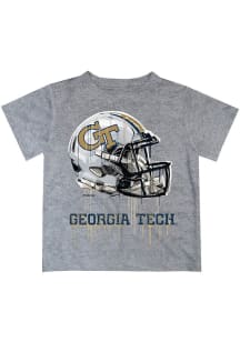 Vive La Fete GA Tech Yellow Jackets Youth Grey Helmet Short Sleeve T-Shirt