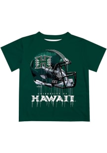 Vive La Fete Hawaii Warriors Youth Green Helmet Short Sleeve T-Shirt