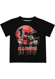 Vive La Fete Illinois Fighting Illini Youth Black Helmet Short Sleeve T-Shirt