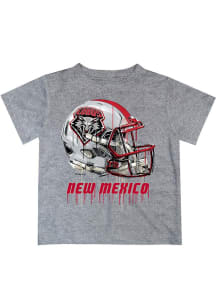Vive La Fete New Mexico Lobos Youth Grey Helmet Short Sleeve T-Shirt