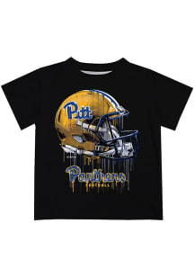 Vive La Fete Pitt Panthers Youth Black Helmet Short Sleeve T-Shirt