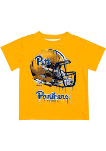 Vive La Fete Pitt Panthers Youth Gold Helmet Short Sleeve T-Shirt