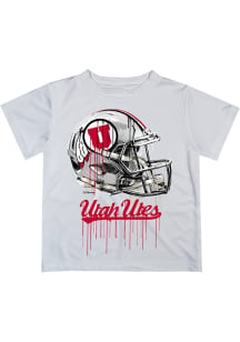 Vive La Fete Utah Utes Youth White Helmet Short Sleeve T-Shirt
