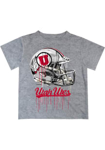 Vive La Fete Utah Utes Youth Grey Helmet Short Sleeve T-Shirt
