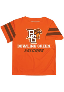 Vive La Fete Bowling Green Falcons Youth Orange Stripes Short Sleeve T-Shirt