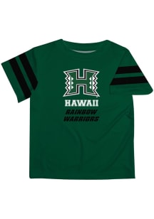 Vive La Fete Hawaii Warriors Youth Green Stripes Short Sleeve T-Shirt