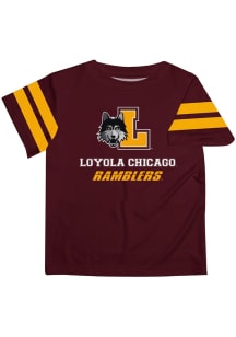 Vive La Fete Loyola Ramblers Youth Maroon Stripes Short Sleeve T-Shirt