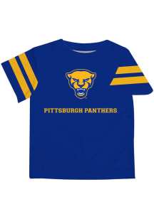 Vive La Fete Pitt Panthers Youth Blue Stripes Short Sleeve T-Shirt