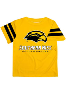 Vive La Fete Southern Mississippi Golden Eagles Youth Gold Stripes Short Sleeve T-Shirt