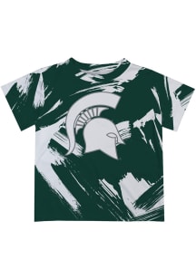Vive La Fete Michigan State Spartans Youth Green Paint Brush Short Sleeve T-Shirt