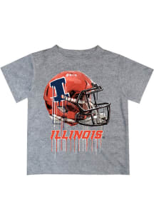Vive La Fete Illinois Fighting Illini Infant Helmet Short Sleeve T-Shirt Grey