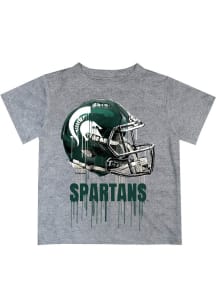 Vive La Fete Michigan State Spartans Infant Helmet Short Sleeve T-Shirt Grey