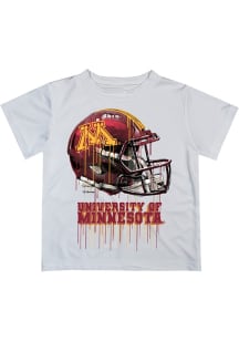 Vive La Fete Minnesota Golden Gophers Infant Helmet Short Sleeve T-Shirt White