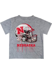 Vive La Fete Nebraska Cornhuskers Infant Helmet Short Sleeve T-Shirt Grey