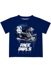 Vive La Fete Rice Owls Infant Helmet Short Sleeve T-Shirt Blue