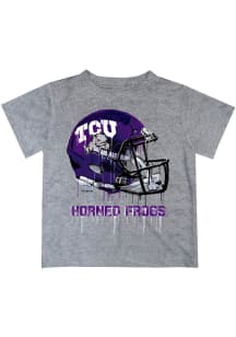 Vive La Fete TCU Horned Frogs Infant Helmet Short Sleeve T-Shirt Grey