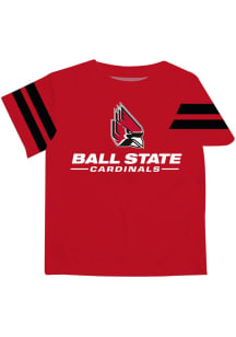 Vive La Fete Ball State Cardinals Infant Stripes Short Sleeve T-Shirt Red