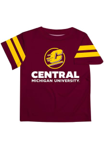 Vive La Fete Central Michigan Chippewas Infant Stripes Short Sleeve T-Shirt Maroon