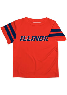 Vive La Fete Illinois Fighting Illini Infant Stripes Short Sleeve T-Shirt Orange