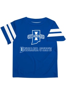 Vive La Fete Indiana State Sycamores Infant Stripes Short Sleeve T-Shirt Blue