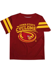 Vive La Fete Iowa State Cyclones Infant Stripes Short Sleeve T-Shirt Maroon